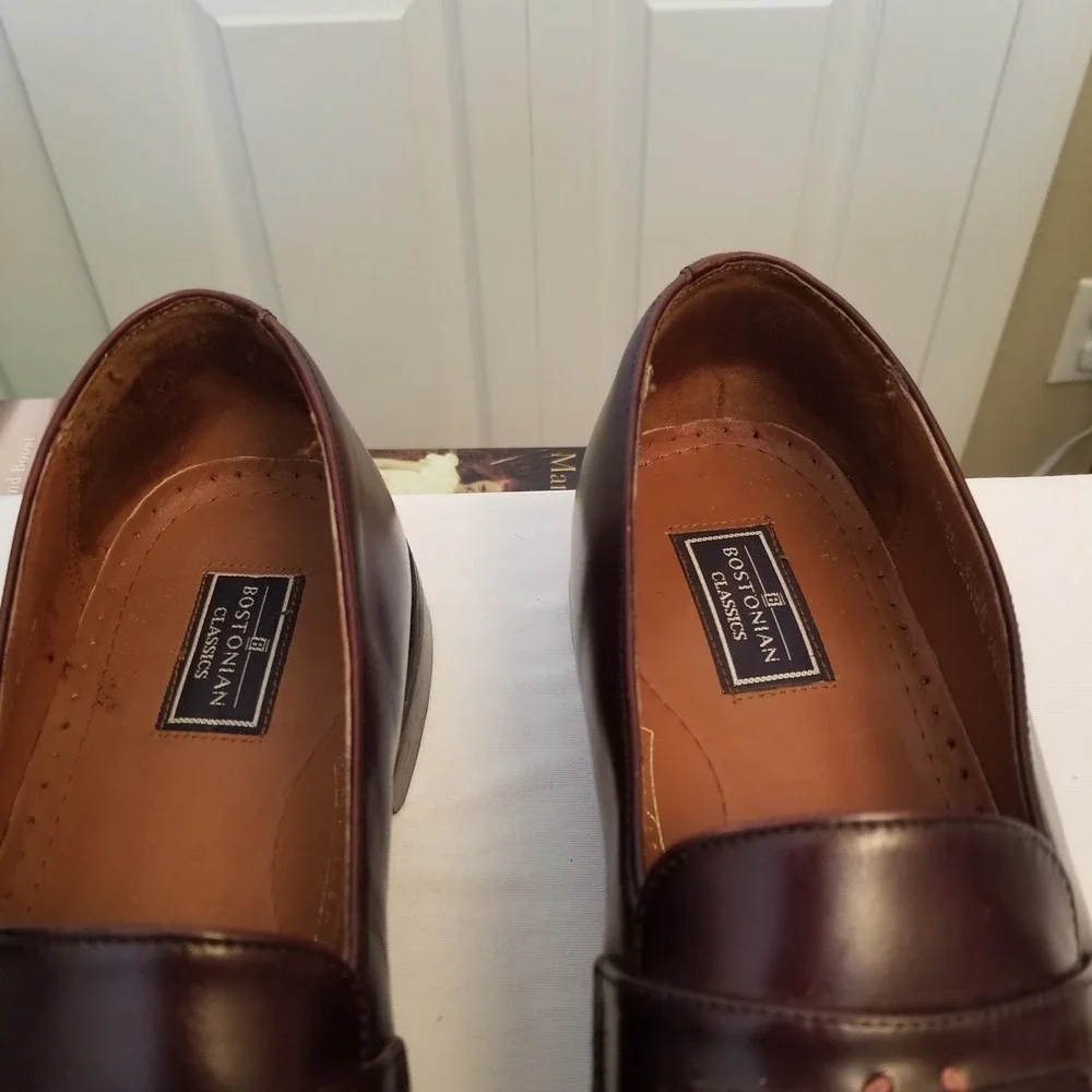 Bostonian Crown Windsor Mens Brown Leather Kiltie Tassel Loafers Dress Shoes